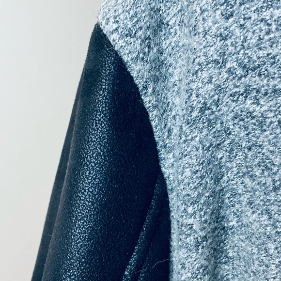 Twik Simons Long Grey Wool Blend Light Coat Black Sleeve Sz L Minimalist Jacket - Picture 6 of 12